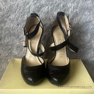 Cathy Jean Black Strappy Heels
